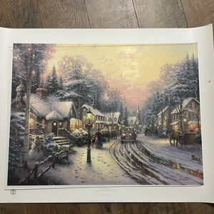 +Original Thomas Kinkade "VILLAGE CHRISTMAS"! 10/1220 G/P